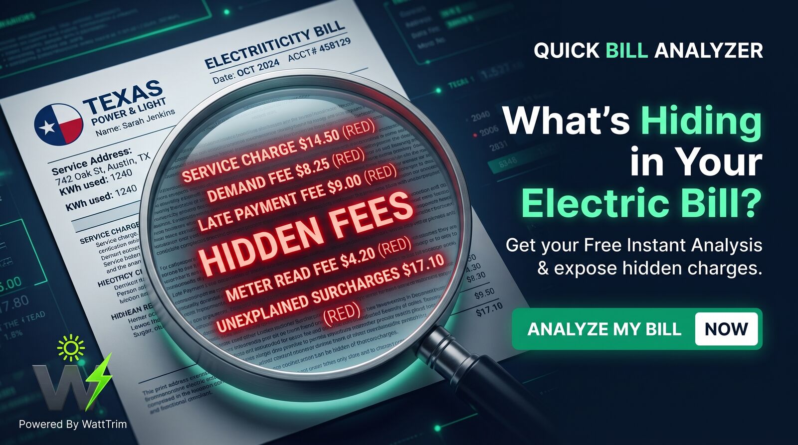 Free Bill Health Report - Upload your electric bill for an instant bill health check